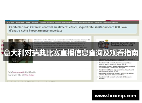意大利对瑞典比赛直播信息查询及观看指南